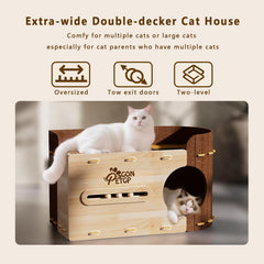 GONPETGP plate-forme-double-chat – espace polyvalent pour observation et jeu.
