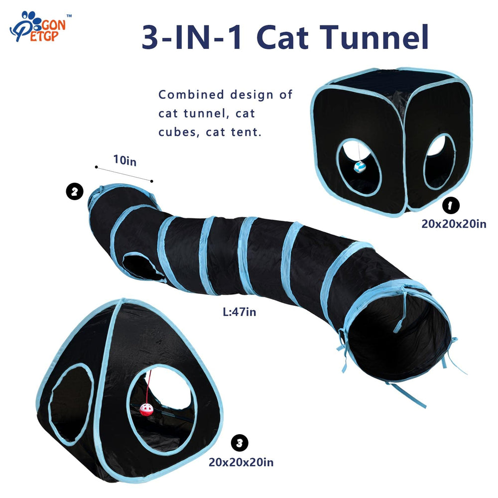 GONPETGP tunnel démontable et modulable: facilite les jeux et l'agilité des animaux.
