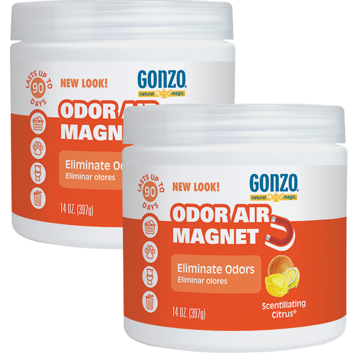 Gonzo Natural Magic Gel absorbant les odeurs dans une bouteille, rafraîchit l'air rapidement.