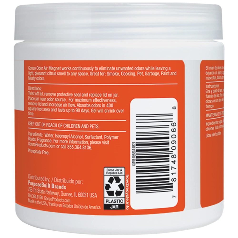 Gonzo Natural Magic Gel absorbant les odeurs pour voiture, respire un air plus frais.