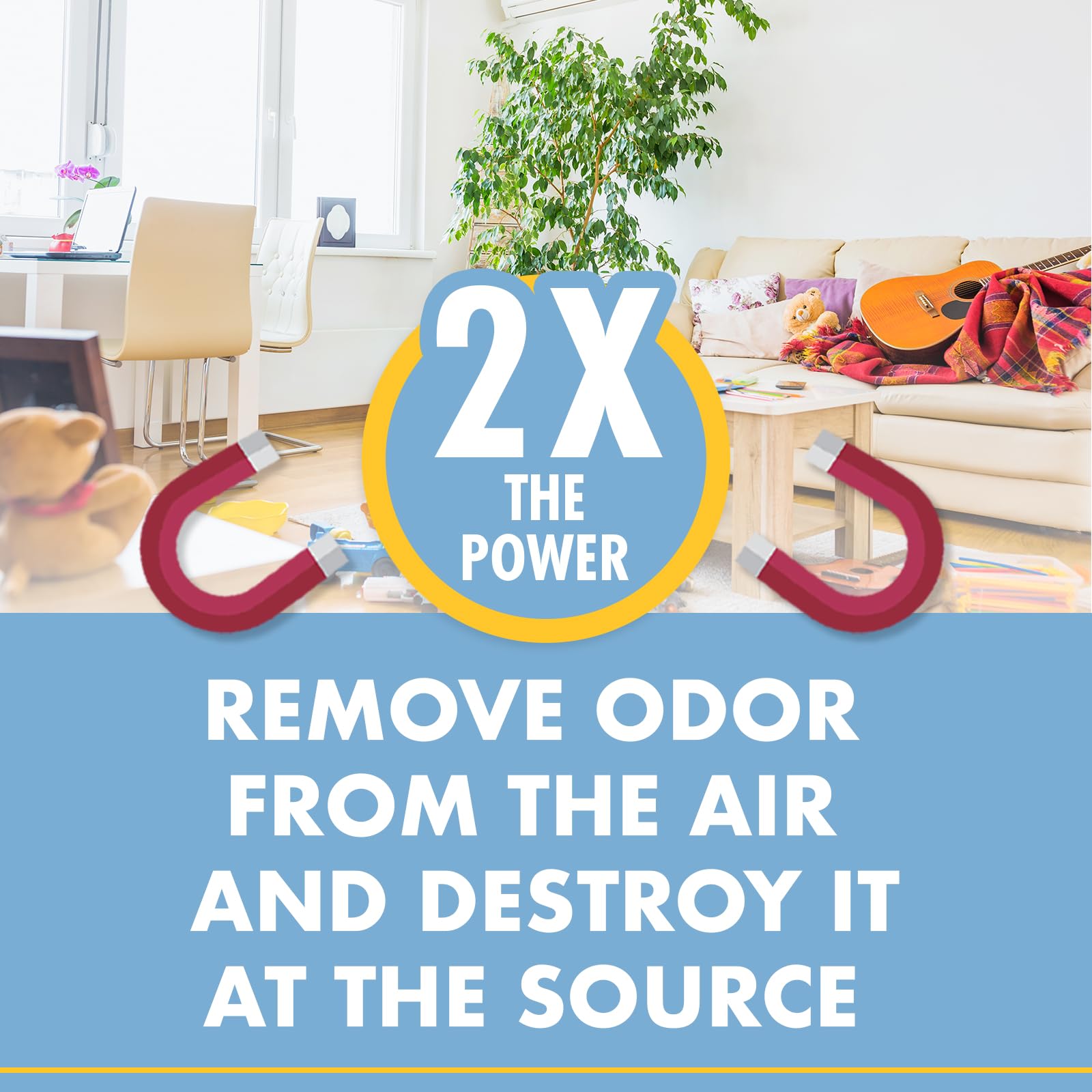 Gonzo Odor Air Magnet Max, zone animaux, contrôle les odeurs liées aux animaux.
