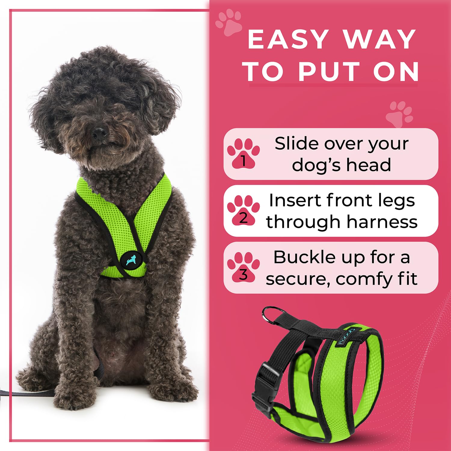 Gooby Comfort X guide des tailles vert, aide à choisir.
