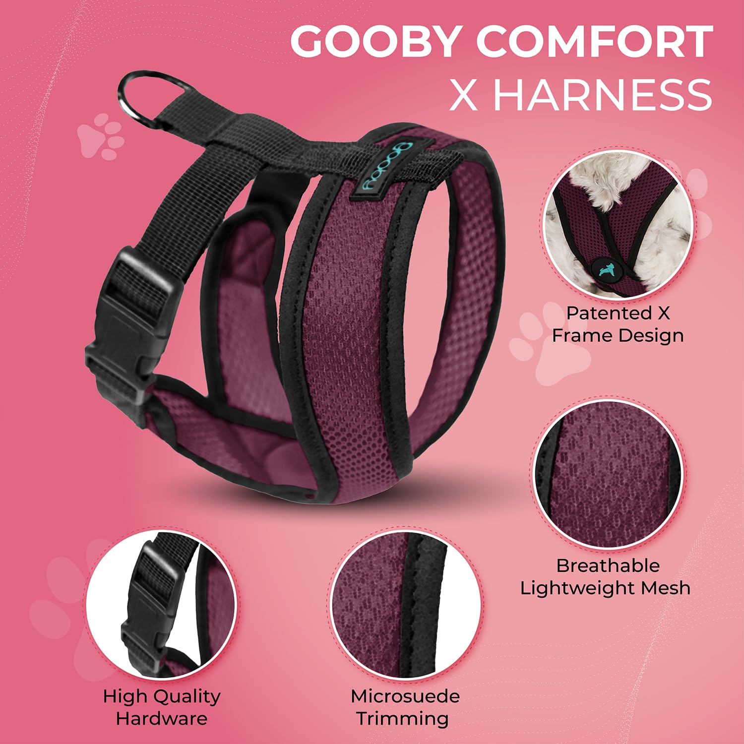 Maillage léger du Gooby Comfort X, respirant et confortable.