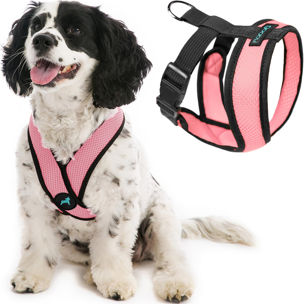 Gooby Comfort X harnais rose petit pour chiens petits, confort en promenade.