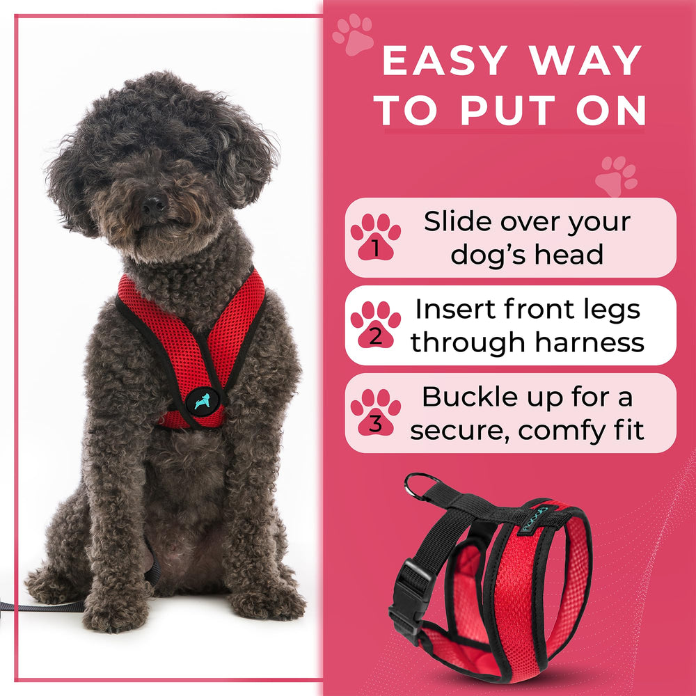 Harnais Gooby Comfort X en usage quotidien, rouge, petit.