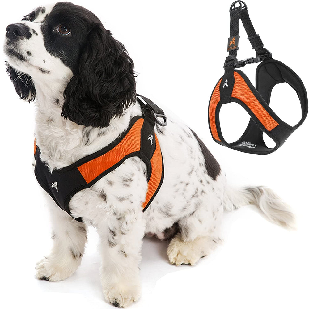 Gooby Escape Free Easy Fit harnais orange face, confort et securite en promenade
