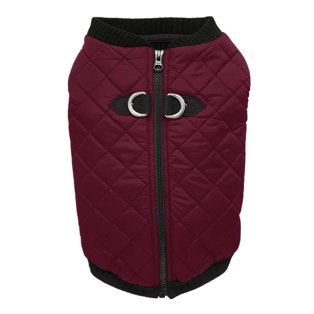 Gooby Fashion Vest violet vu de face, garde votre chien au chaud lors des sorties.