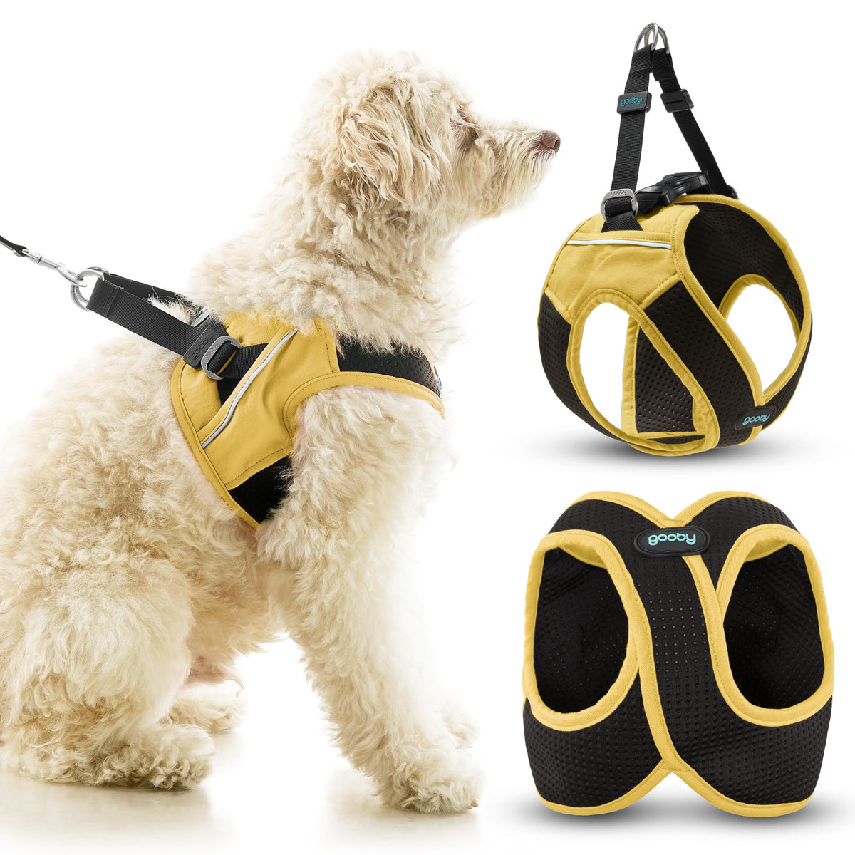 Harnais Gooby à enfiler, design anti-échappement pour chien, sécurité lors des promenades.