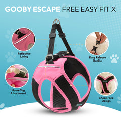 Harnais Gooby structure X en Flamingo Pink offrant un maintien intégré.
