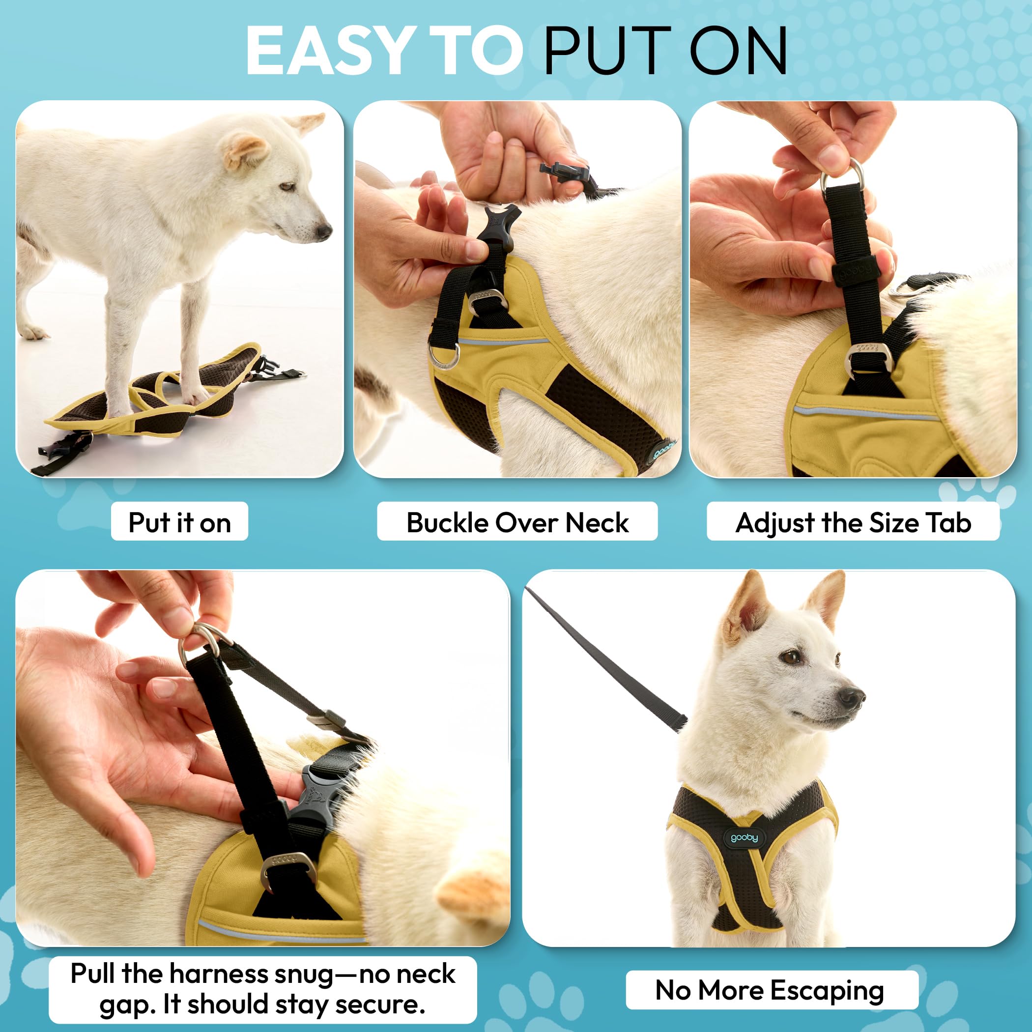 Gooby harnais idéal pour chiots et petites races, usage quotidien en extérieur.
