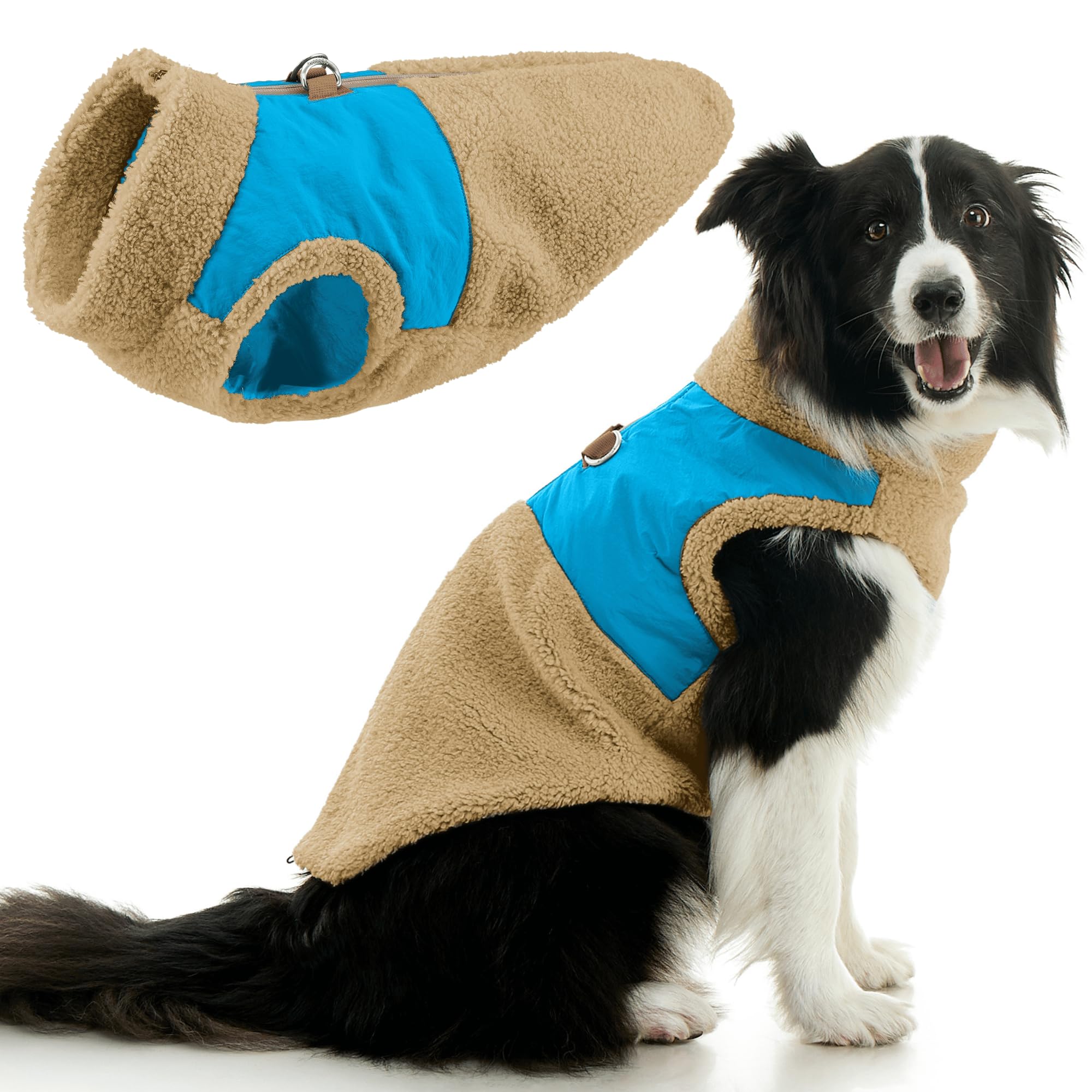 Gooby Veste Sherpa Crème XL avec fermeture éclair – confort chaleureux et sécurité.