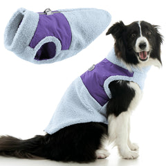 Gooby Zip Up Sherpa Vest gris ardoise avec harnais intégré pour chien petit et moyen.