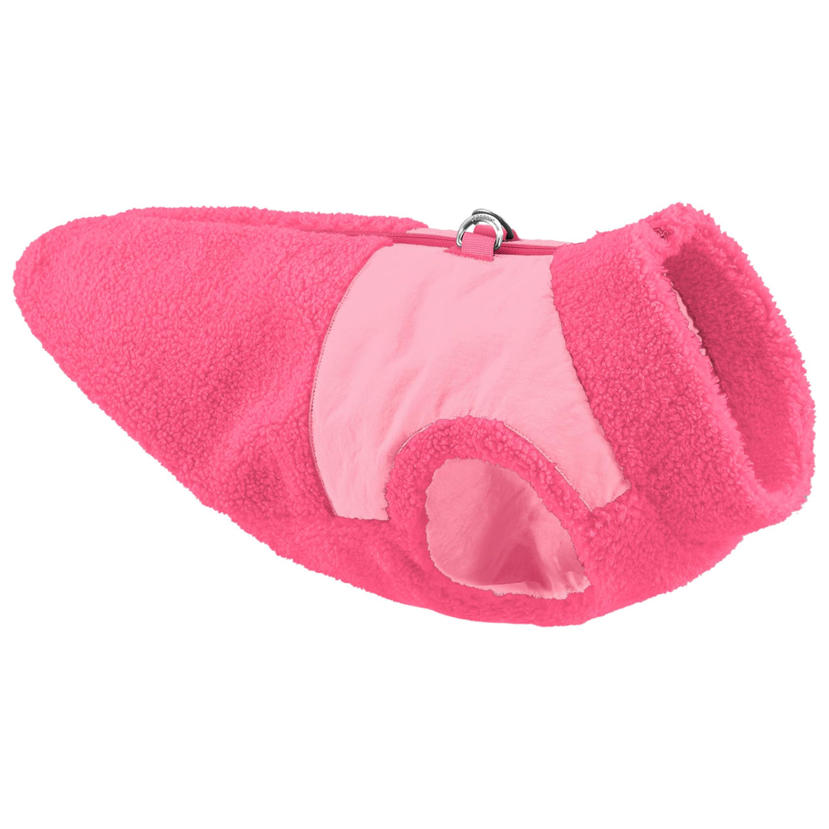 Gooby Zip Up Sherpa Vest rose vif vue dos, chaleur douce lors des sorties hivernales