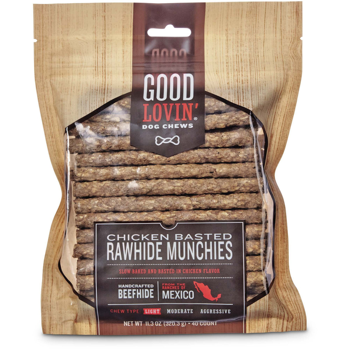 Good Lovin' bouchées cuir brut au poulet, idéal pour occuper votre chien