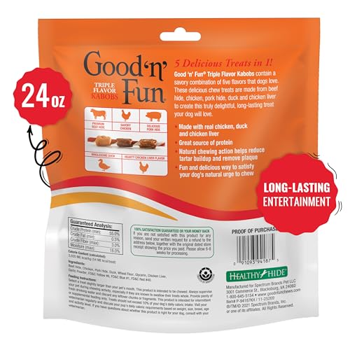 Good'n'Fun forme brochette longue favorise une mastication satisfaisante.