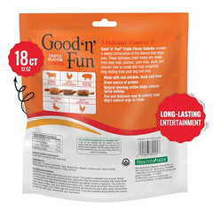 GOOD N FUN saveur triple poulet-reel, source de protéines pour chien.