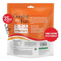GOOD 'N' FUN torsades saveurs porc et poulet, texture croquante et longue durée.