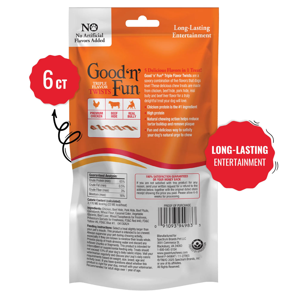 GOOD 'N' FUN torsades saveurs bully pour longues sessions de jeu et récompense.