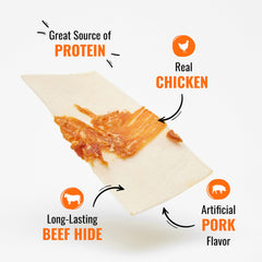 good'n'fun triple flavor chips poulet, détail protéine savoureuse.