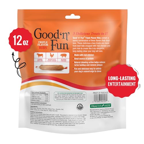GOOD 'N' FUN morceaux peau de bœuf pour mâcher prolongé.