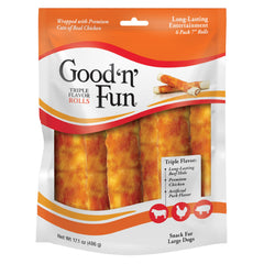 GOOD N FUN emballage rouleaux triple saveurs pratique pour chien