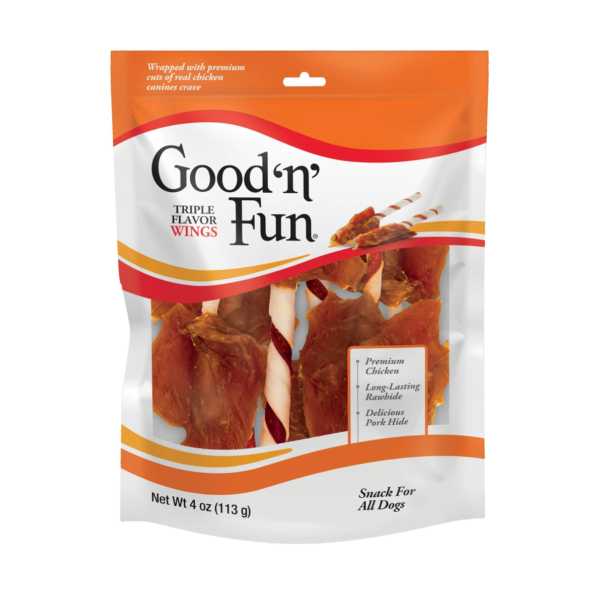 Good 'n' Fun friandises en forme d’ailes, stimulation de la mastication pour chien