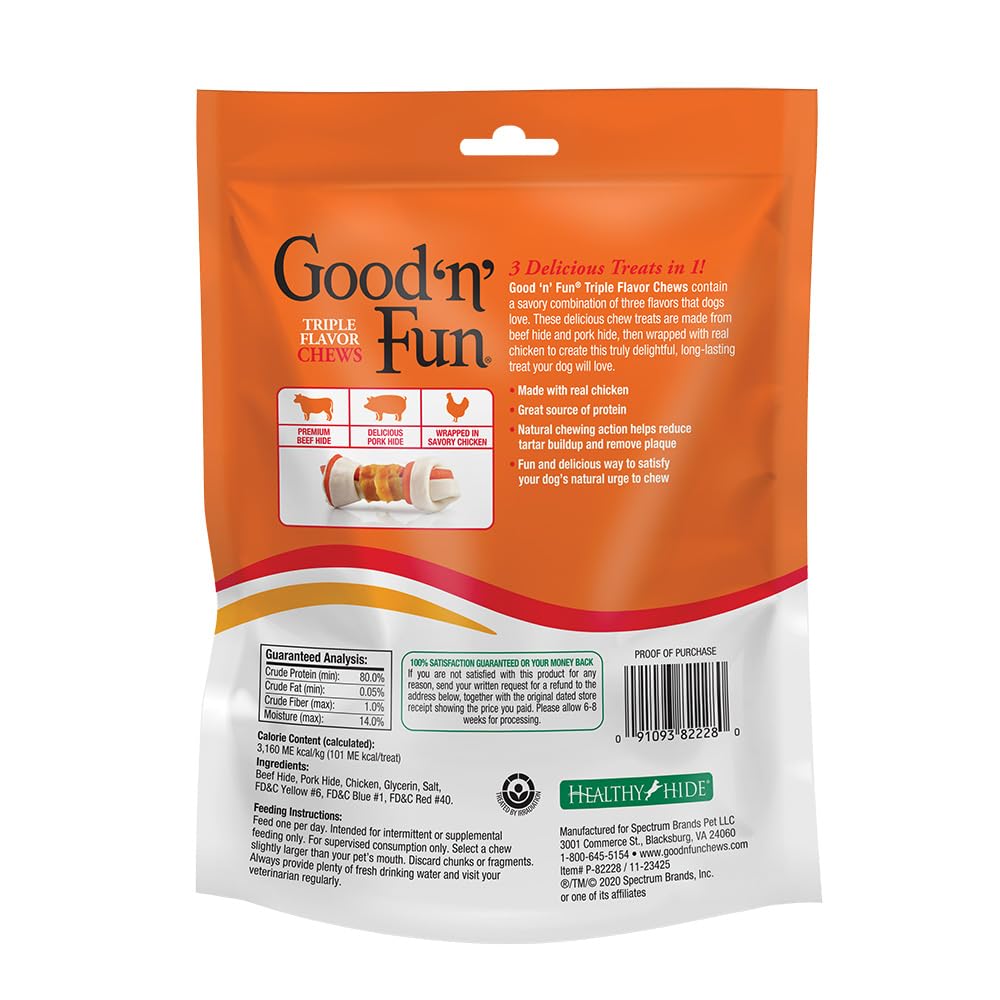 GOOD 'N' FUN friandises os avec morceaux poulet, saveur attrayante et entretien mastic