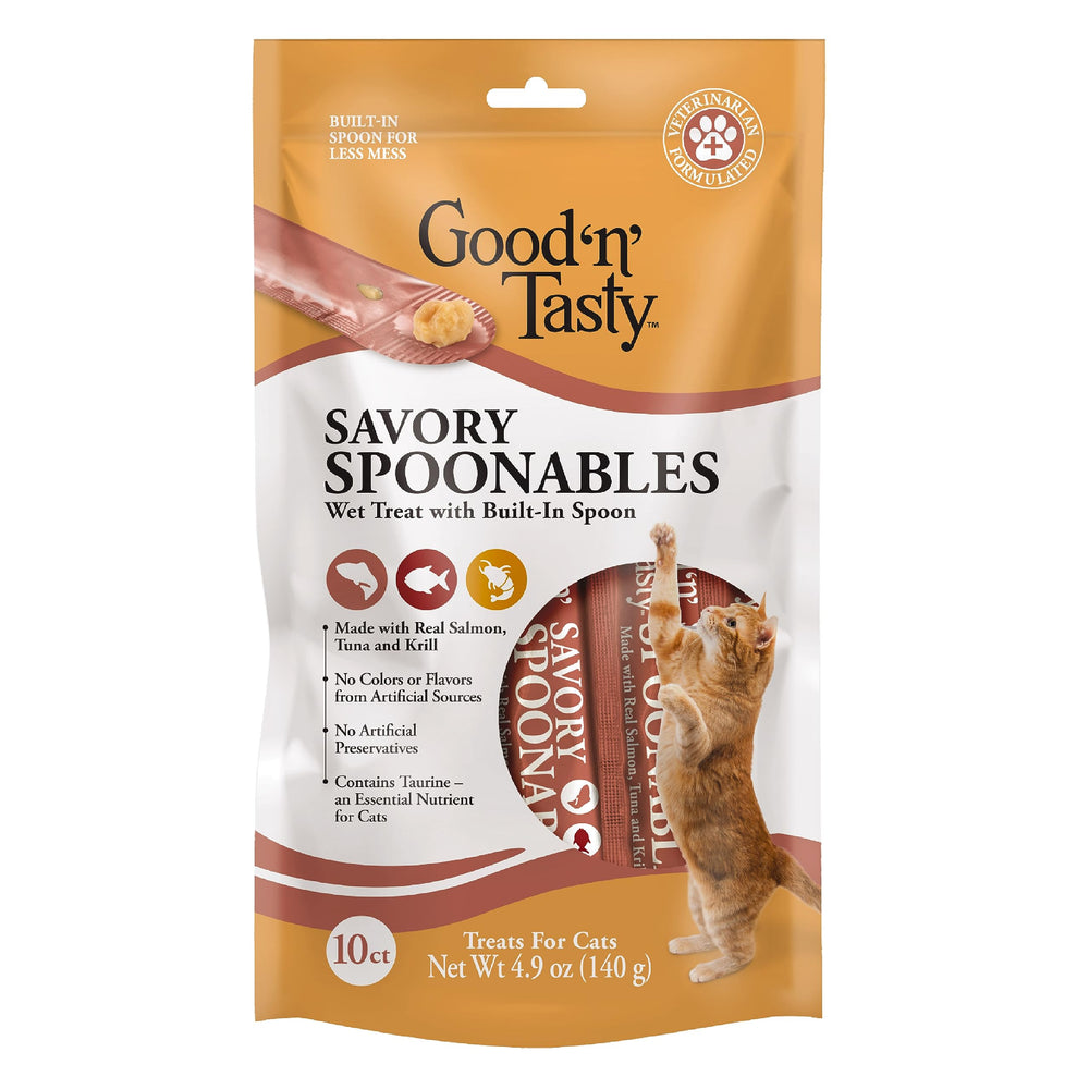 Good N Tasty Spoonables saumon-thon-krill tube avec cuillère intégrée pour repas propre