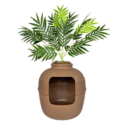 Good Pet Stuff cache-litière-planter entrée large pour chats spacieux.
