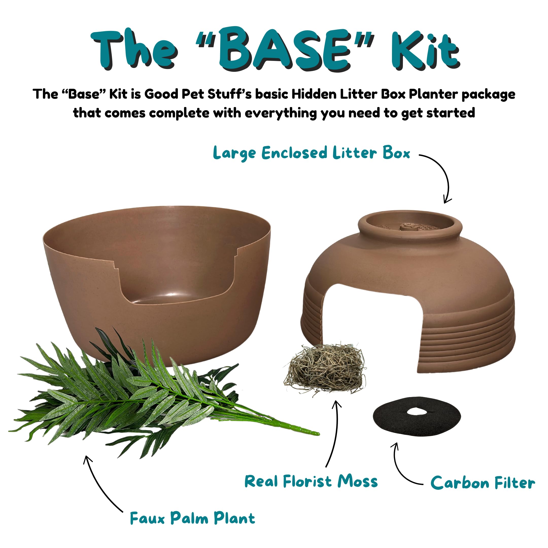 Good Pet Stuff cache-litière-planter mousse florale utile contre poussière.
