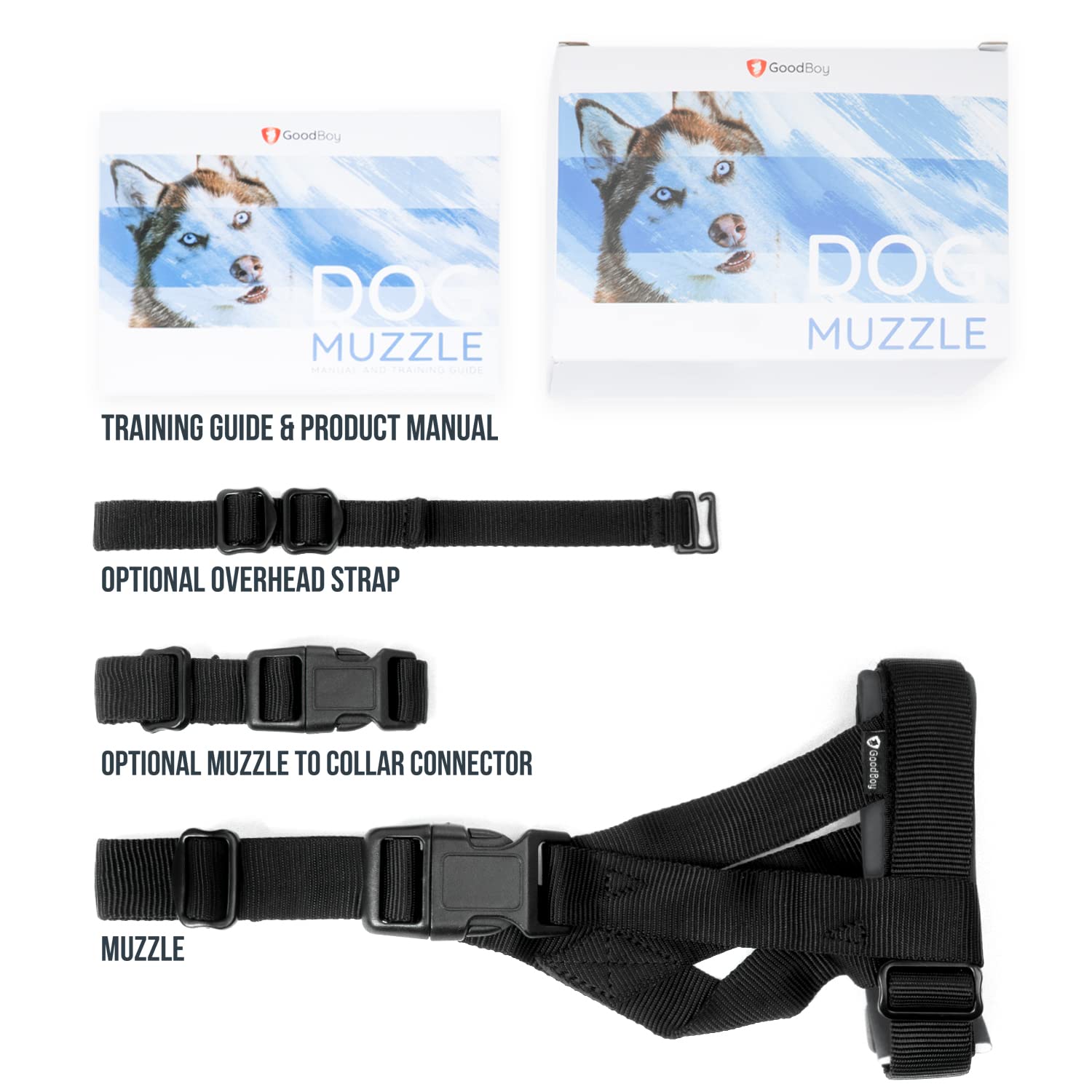 GoodBoy museau en neoprene rembourrage confort pour éviter les frottements.
