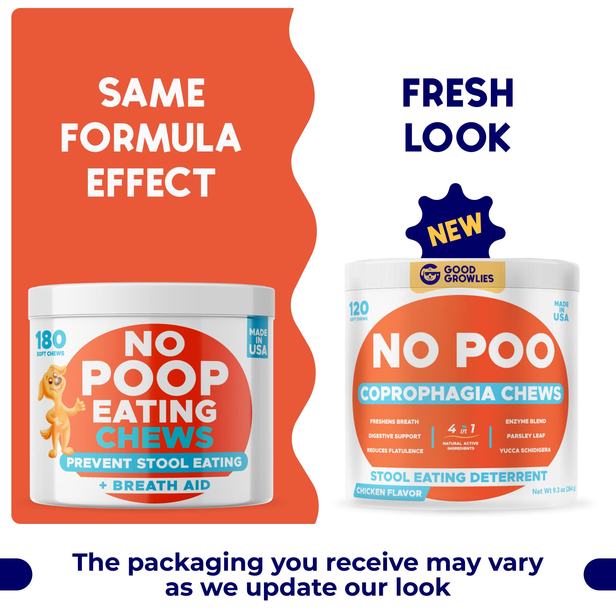 GOODGROWLIES Chew No Poo: bouchées douces pour chiens au goût poulet