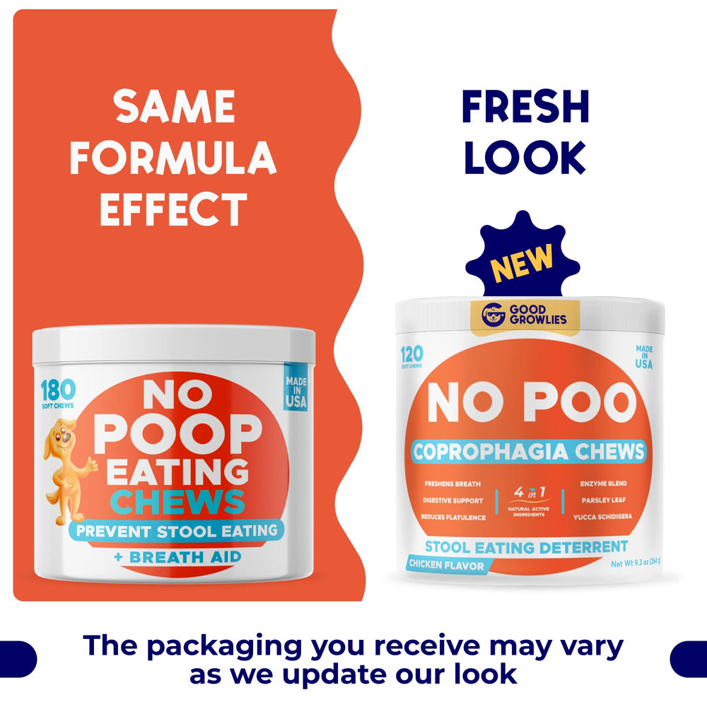 GOODGROWLIES Chew No Poo: bouchées douces pour chiens au goût poulet