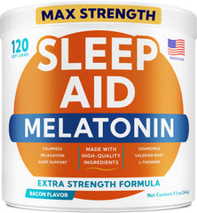 GOODGROWLIES Mélatonine pour chien – bouteille montrant l’étiquette, favorisant un sommeil plus calme.
