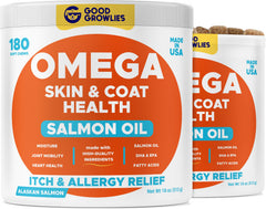 GOODGROWLIES Omega3 alaskan poisson - bouteille de friandises pour chien, pelage plus brillant