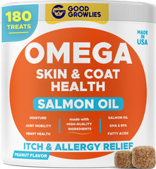 GOODGROWLIES Omega3 Poisson – bouchées chiens pour peau et pelage sains.