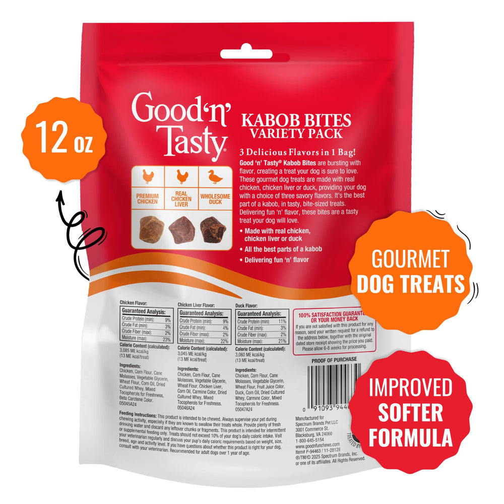 Good ‘n’ Tasty bouchées kabob poulet, saveur riche idéale comme récompense.