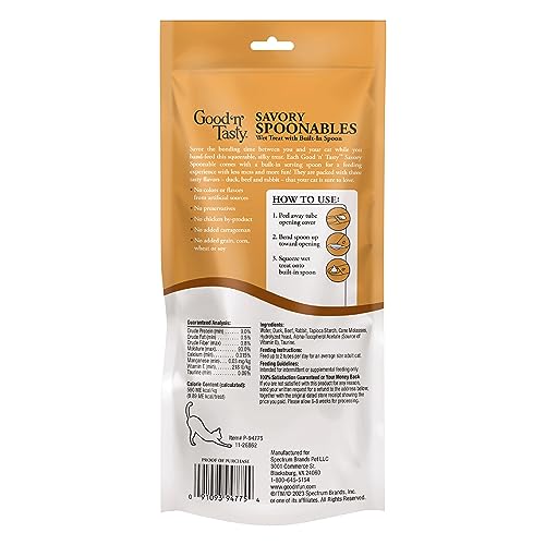 Good ‘N’ Tasty friandise boeuf à cuillère intégrée, texture appétissante pour chats gourmands