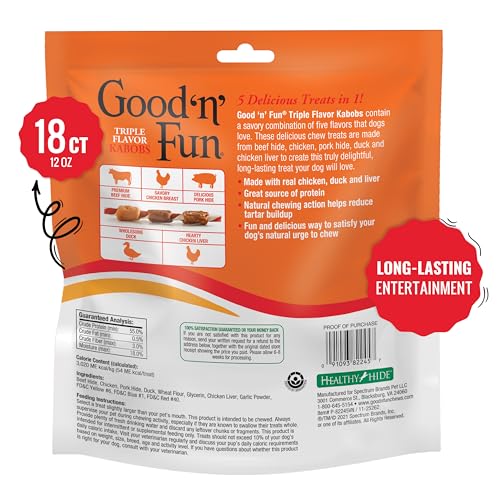 Good'N'Fun brochettes à trois saveurs enroulement canard pour saveurs riches.