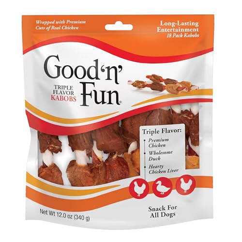 Good'N'Fun brochettes à trois saveurs enroulement poulet pour chien gourmand.