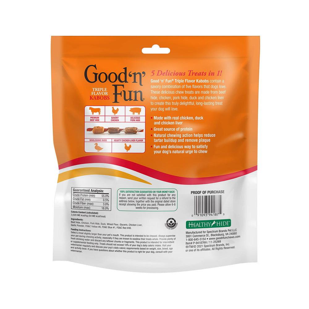 Good’n’Fun Kabobs, 36 pièces, idéal pour récompense régulière.