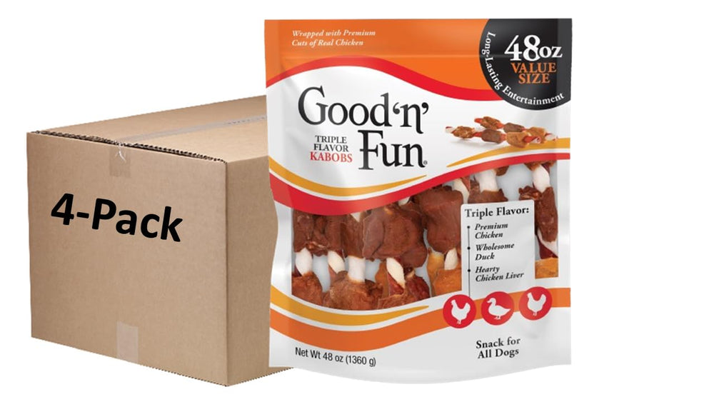 Good'n'Fun Kabobs ensemble de 4 paquets, parfait pour récompenser votre chien