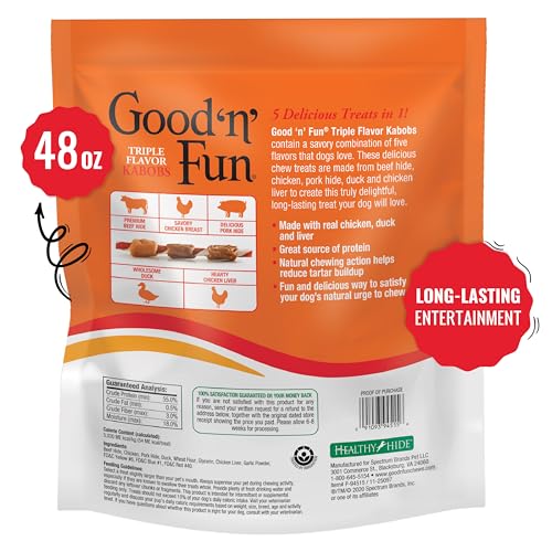 Good'n'Fun Kabobs enveloppe canard, goût appétissant pour chien