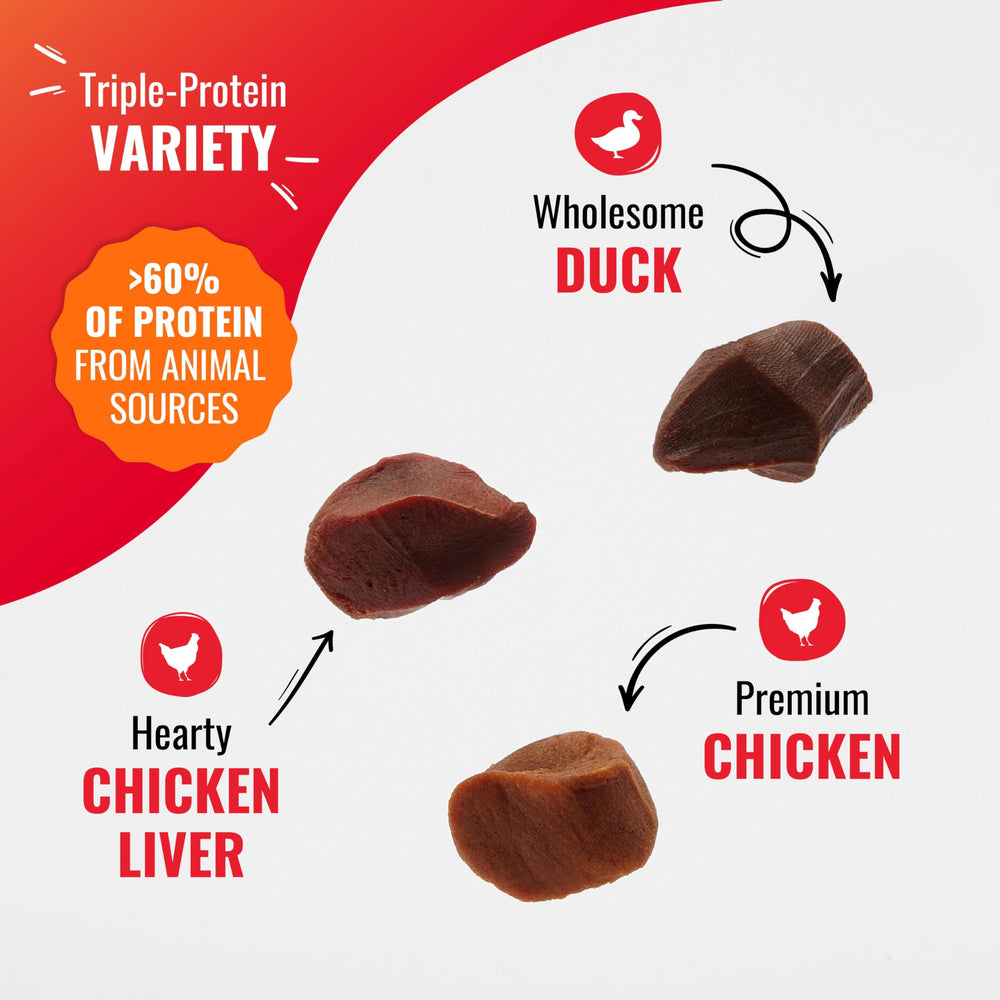 Good 'N' Tasty Kabob Bites canard, goût riche et texture agréable pour chien.