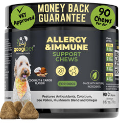 GOOGIPET friables allergie emballage-bouteille: pratique et faciles à doser pour votre chien.