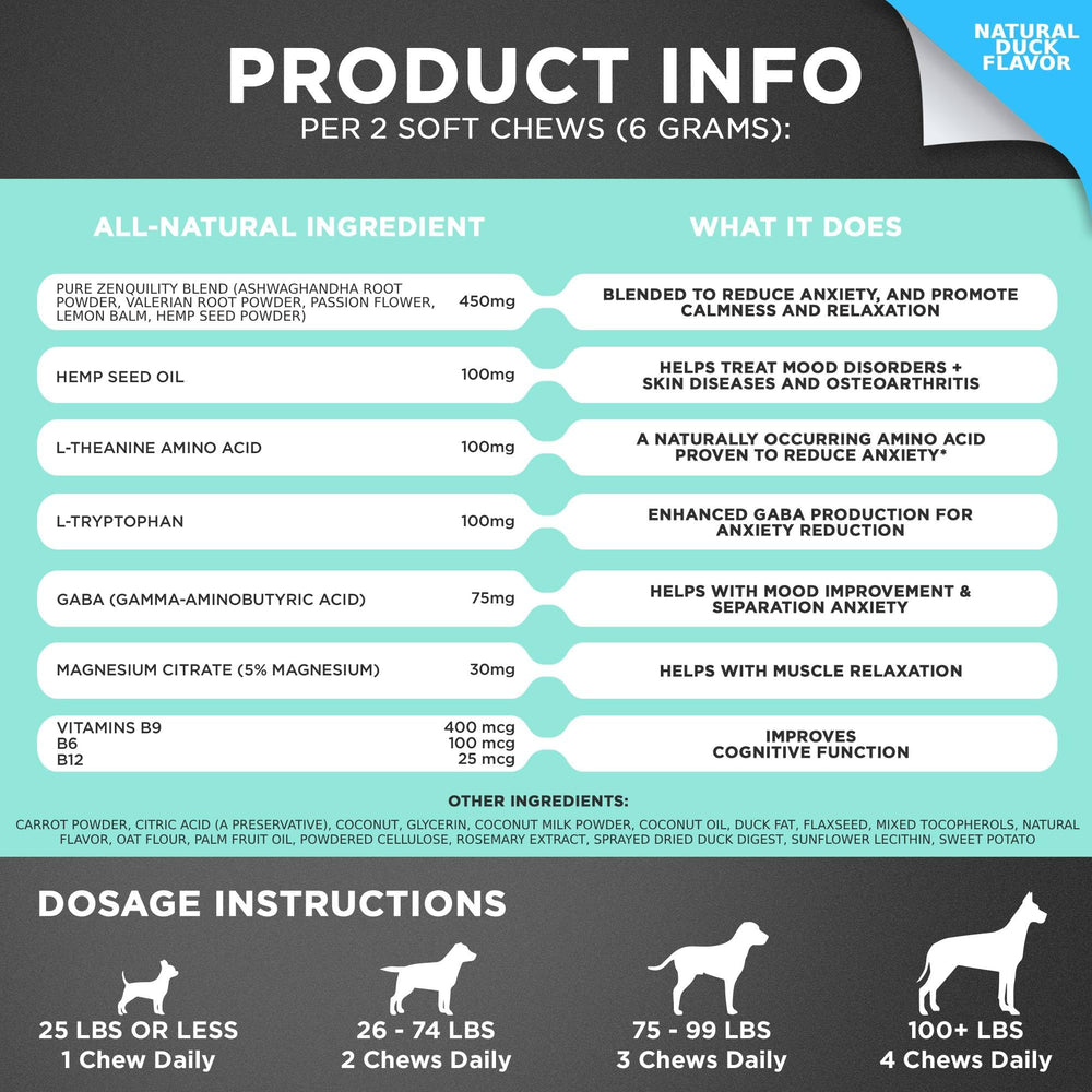 GOOGIPET Daily Hemp Calming Chews – ingrédients naturels pour chiens sensibles.