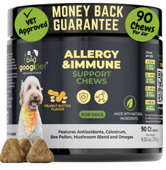 Googipet Chien Allergie Chews – boîte et étiquette visibles