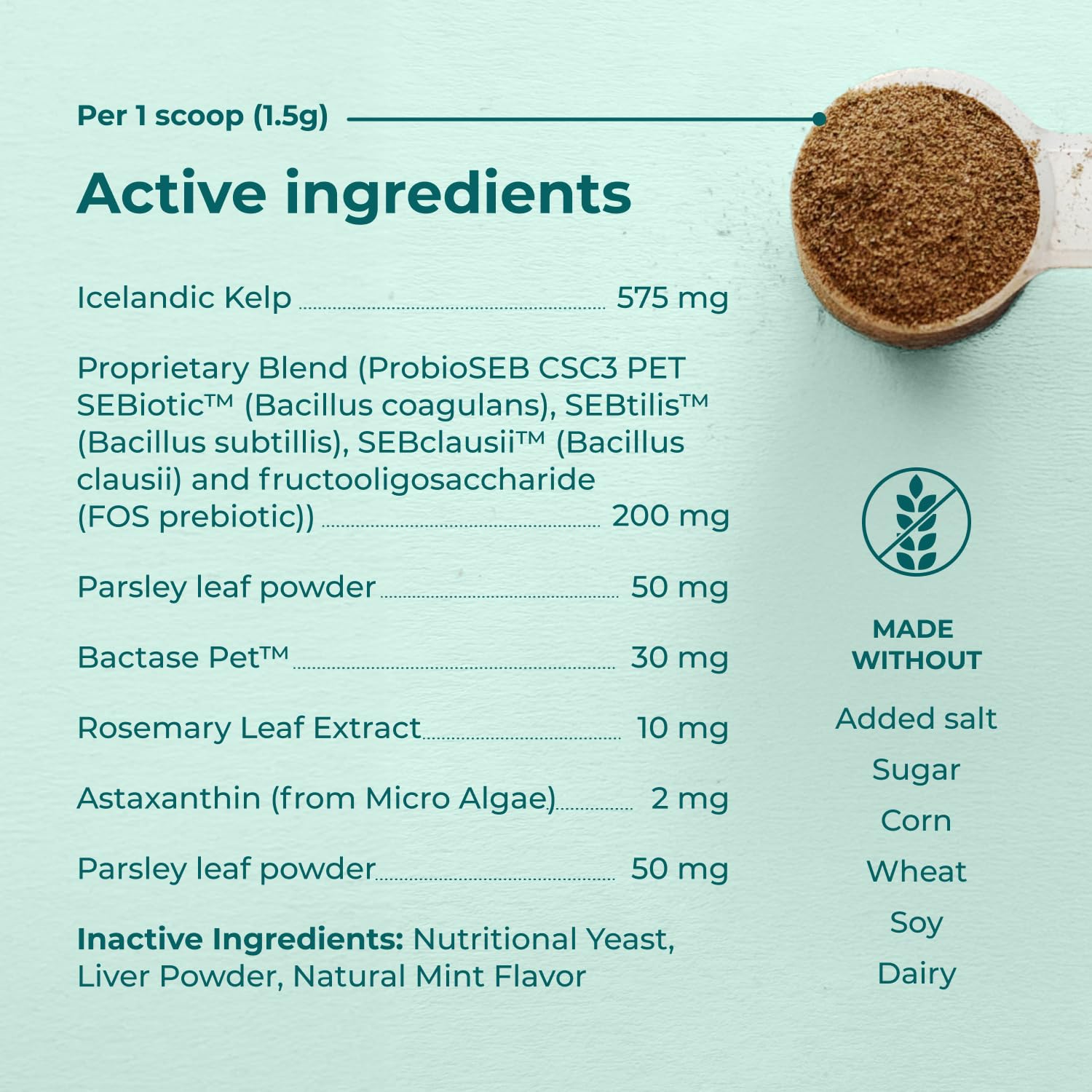 Googipet Poudre Dentaire pour chien — goût foie et levure nutritionnelle.