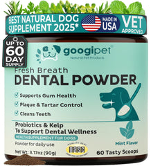Googipet Poudre Dentaire pour chien — souffle frais et haleine agréable.