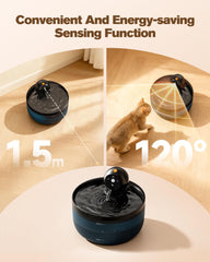 GOOIFUN fontaine-chat-sans-fil batterie-charge-rapide: recharge rapide et autonomie prolongée